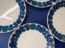 Load image into Gallery viewer, Rare Norwegian FIGGJO FLINT Saturn Pattern FOUR Dessert Plates: 8 inches. Kirsten Dekor Range;  1960s
