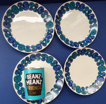 Load image into Gallery viewer, Rare Norwegian FIGGJO FLINT Saturn Pattern FOUR Dessert Plates: 8 inches. Kirsten Dekor Range;  1960s
