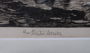 SCOTTISH ART. George Straton Ferrier (1852 - 1912). View of the Forth with the Bass Rock in the Distance. Etching on paper