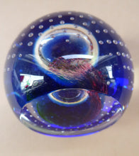 Load image into Gallery viewer, Fine SCOTTISH PAPERWEIGHT. Planetarium Limited Edition by Caithness Glass with Bubble Inclusion and Faceted Window Panel
