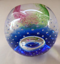 Load image into Gallery viewer, Fine SCOTTISH PAPERWEIGHT. Planetarium Limited Edition by Caithness Glass with Bubble Inclusion and Faceted Window Panel
