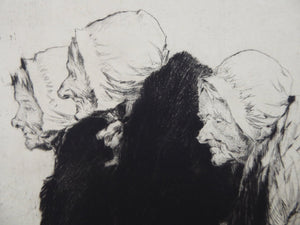 Percy Lancaster Etching Drypoint Three Breton Women