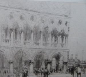 Walcot St Mark's Square Venice Etching Signed
