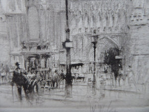 Walcot Westminster Abbey Parliament Square Etching Signed