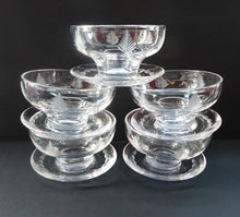 Load image into Gallery viewer, STUART CRYSTAL Woodchester FIVE Matching Sundae Dishes or Bowls. Excellent Condition with Shorter Stem and Flared Foot Section

