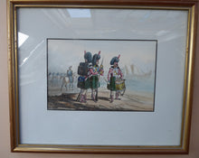 Load image into Gallery viewer, Scottish School. Antique 1830s Watercolour Highland Regiment / Black Watch. Military History Interest
