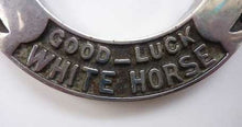 Load image into Gallery viewer, 1930s WHISKY ADVERTSING Collectable in the Form of a Horseshoe. Vintage White Horse Whisky Souvenir
