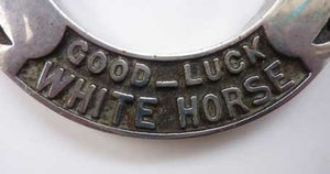 1930s WHISKY ADVERTSING Collectable in the Form of a Horseshoe. Vintage White Horse Whisky Souvenir