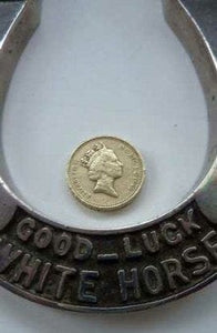 1930s WHISKY ADVERTSING Collectable in the Form of a Horseshoe. Vintage White Horse Whisky Souvenir