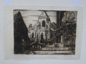 McIntosh Patrick 1920s Drypoint Etching Bruges Belgium