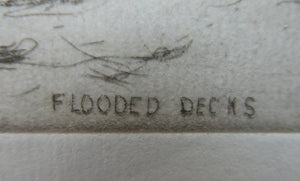 Arthur Briscoe Flooded Decks Drypoint Etching 1931