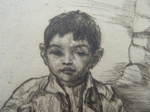 SCOTTISH ART. 1920s Original Etching by George BAIN (1881 - 1968). Rare Document of his Balkan Tours. Pencil Signed