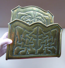 Load image into Gallery viewer, SCOTTISH Celtic ARTS &amp; CRAFTS Miniature Repousee Letter Rack with Interlocking Knotwork Design. Alexander Ritchie
