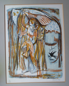 Edward Gage Colour Lithograph Queen of Birds 1950s