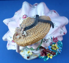 Load image into Gallery viewer, Vintage 1940s Italian Porcelain Figurine of a Lady Carrying a Basket of Flowers. Possibly Capodimonte
