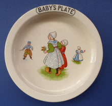 Load image into Gallery viewer, 1940s BABY&#39;S PLATE or BOWL. Charming Dish with Cute Images of Dutch Children
