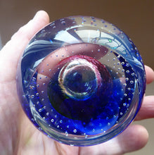 Load image into Gallery viewer, Fine SCOTTISH PAPERWEIGHT. Planetarium Limited Edition by Caithness Glass with Bubble Inclusion and Faceted Window Panel
