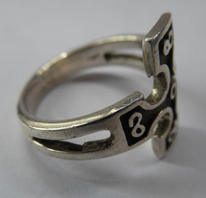 Ola Gorie Silver Burrian Cross Ring 1960s Size O