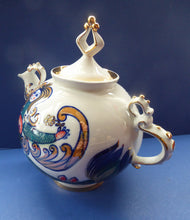 Load image into Gallery viewer, 1970s SOVIET Porcelain Teapot by Korosten. LARGE Model with Images of Exotic Russian Mermaids All Around
