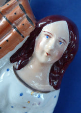 Load image into Gallery viewer, ANTIQUE Victorian Staffordshire Flatback Figurine. A Highlander and his Sweetheart Sitting on a Clock Face. Poor Man&#39;s Clock

