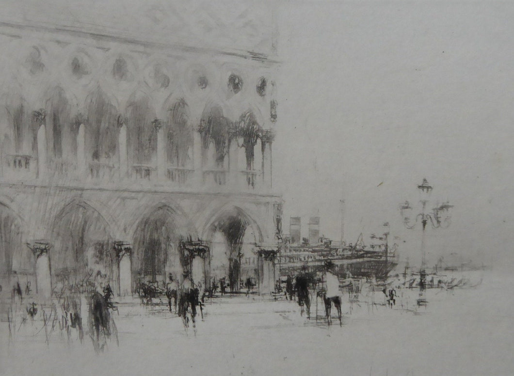 Walcot St Mark's Square Venice Etching Signed