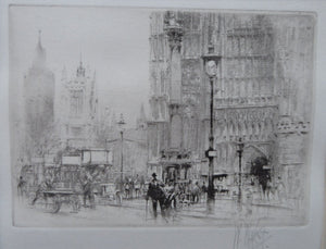 Walcot Westminster Abbey Parliament Square Etching Signed