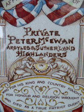 Load image into Gallery viewer, RARE Antique 1914 Memorial Tile from WWI. Argyll &amp; Sutherland HIGHLANDERS Interest
