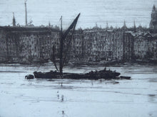 Load image into Gallery viewer, ES Lumsden Low Tide. The Thames Etching Drypoint Signed 1921
