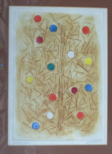 Load image into Gallery viewer, DOLF RIESER (1898 - 1983). South African Artist. Colour Etching. Abstract Composition with Coloured Spots. Artist&#39;s Proof SIGNED
