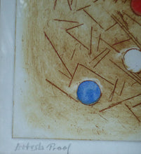 Load image into Gallery viewer, DOLF RIESER (1898 - 1983). South African Artist. Colour Etching. Abstract Composition with Coloured Spots. Artist&#39;s Proof SIGNED
