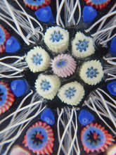 Load image into Gallery viewer, Scottish Glass. Strathearn Millefiori Canes and Latticino Eight Spoke Paperweight
