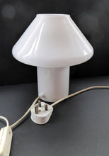 Load image into Gallery viewer, Vintage 1970s HALA ZEIST White Glass Mushroom Desk or Table Lamp
