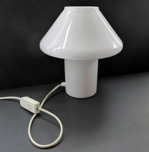 Load image into Gallery viewer, Vintage 1970s HALA ZEIST White Glass Mushroom Desk or Table Lamp
