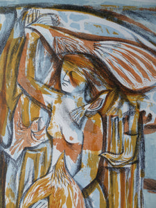 Edward Gage Colour Lithograph Queen of Birds 1950s