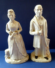 Load image into Gallery viewer, BRITISH POLITICS. Pair of Rare Cast Staffordshire Figures of Mr and Mrs Gladstone. 1890s
