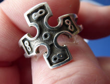 Load image into Gallery viewer, Ola Gorie Silver Burrian Cross Ring 1960s Size O
