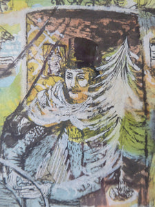 Scottish Art for Sale. Watercolour Painting of a Gentleman in a Carriage by Edward Gage