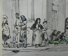 Load image into Gallery viewer, Muirhead Bone Spanish Drawing The Marketplace at Oviedo
