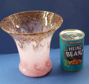 1930s Monart Glass Vase with Gold Aventurine Flakes