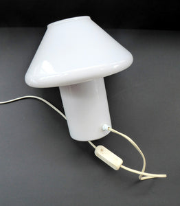 Vintage 1970s HALA ZEIST White Glass Mushroom Desk or Table Lamp