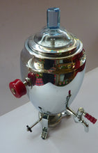 Load image into Gallery viewer, WMF 1930s ART DECO Coffee Percolator  / Hot Water Samovar / Portable Kettle with Spirit Burner. Shiny Chrome Plate. Ostrich Mark
