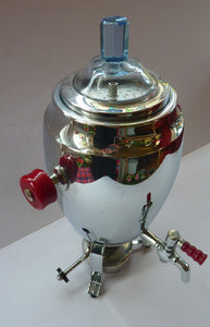 WMF 1930s ART DECO Coffee Percolator  / Hot Water Samovar / Portable Kettle with Spirit Burner. Shiny Chrome Plate. Ostrich Mark