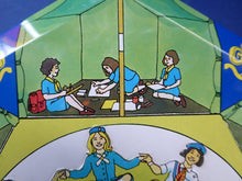 Load image into Gallery viewer, GIRL GUIDES 75th ANNIVERSARY Tin. 1985 Vintage Cadbury&#39;s Biscuit or Cake Tin. Excellent Condition
