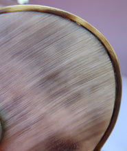 Load image into Gallery viewer, ANTIQUE Scottish Horn Snuff Box. 19th Century Horn Oval Box with Faceted Amethyst Set in a Slim Silver Band on the Lid
