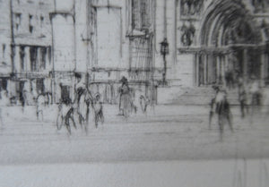 William Walcot St Giles Cathedral Edinburgh Etching Signed