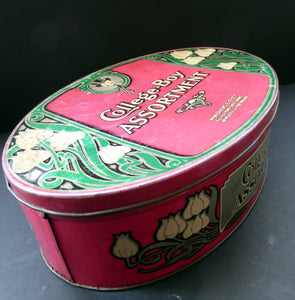 Rare Early 20th Century Art Nouveau Large Toffee Tin - College Boy Assortment by W M Livens & Co Ltd (Newcastle)