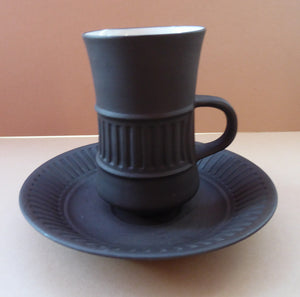 Vintage DANISH JH Quistgaard Stoneware Flamestone Coffee Cup and Saucer, 1950s