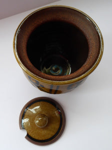 STUDIO POTTERY: Coxwold Pottery Lidded Pot by Peter Dick. With impressed mark; 1970s