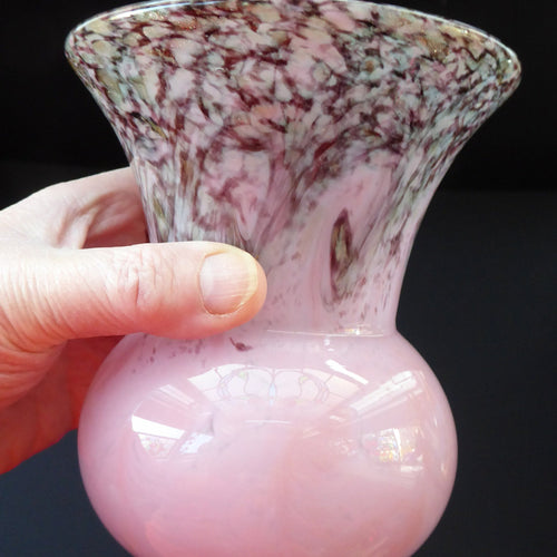 1930s Rarer Thistle Shaped Monart Vase with Gold Aventurine