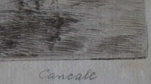 ORIGINAL ETCHING: William Lionel Wyllie (1851 – 1931) Cancale; c 1920. Pencil Signed